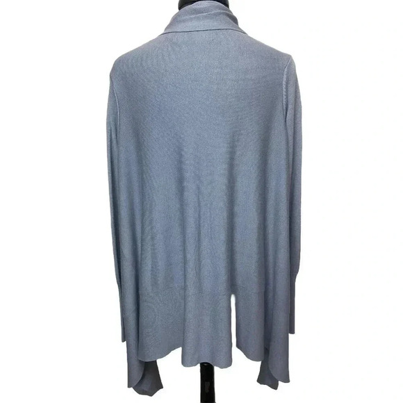Black Goat Cashmere Long Open Cardigan Size S Dusty Blue Lightweight 2223 - Picture 5 of 8